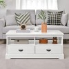 Tangkula Coffee Table Modern Wood Cocktail Table W/Drawer & Storage Shelf for Living Room - 4 of 4