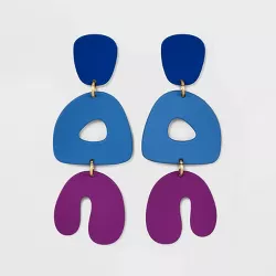 Abstract Geometric Post Drop Earrings - Universal Thread™ Blue