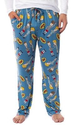 MTV Mens' Beavis and Butt-Head Logo TV Show Sleep Pajama Pants Blue