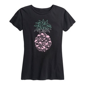 Women's - Instant Message - Flamingo Pineapple Short Sleeve Graphic T-Shirt - 1 of 4