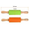 Unique Bargains Silicone Smooth Non-Stick Wooden Handle Kitchen Rolling Pin 2 Pcs - 2 of 4