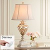 Barnes and Ivy Traditional Table Lamp with LED Nightlight Dimmer 33 3/4" Tall Mercury Glass Off-White Shade for Bedroom Nightstand - image 2 of 4