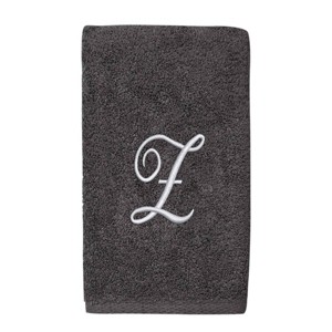Avanti  Granite with Silver Script Monogram Bath Towel Letter   Z - 1 of 3