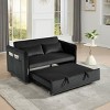 Modern 55" Convertible Velvet Sleeper Sofa Bed with Adjustable Backrest, Compact Pull-Out Loveseat for Small Apartments or Offices-The Pop Home - 3 of 4