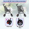 FDW Pet Stroller Dog Cat Stroller Jogger Stroller with Handlebars Canopy Breathable Mesh & Leash Seat Belt Foldable - 4 of 4