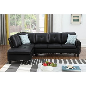 VYNXARIA Chic 2-Piece Faux Leather L-Shaped Sectional Sofa with Left-Hand Facing Chaise - 1 of 4