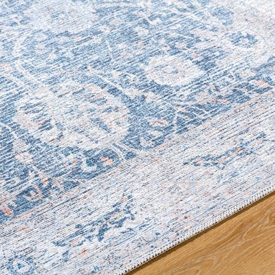 Naheed Slate Gray Washable Chenille Area Rug 5'3" x 7'