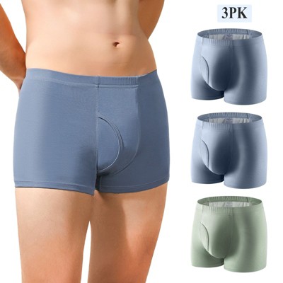 CARER 3pk Incontinence Boxer for Men Bladder Leak Protection Washable Reusable - 8oz Heavy Absorbency