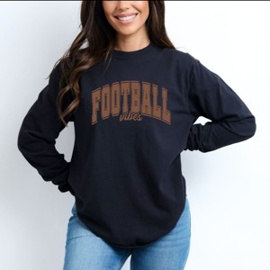 Simply Sage Market Varsity Football Vibes Garment Dyed Long Sleeve - 1 of 4
