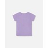 Deux par Deux Girl Organic Cotton Tee Mauve and Yellow Lollipop - 4 of 4