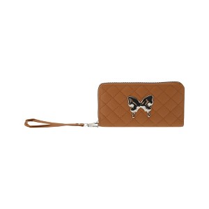 Unique Bargains Rhombus Check Swallowtail Zip Around Wristlet Coin Purse Wallet 1 Pc - 1 of 4