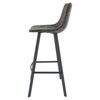 LeisureMod Elland Bar Stool in Leather Upholstery - Modern Counter Height Stool with Iron Legs and Footrest for Kitchen, Bar, and Pub, Set of 2 - 4 of 4