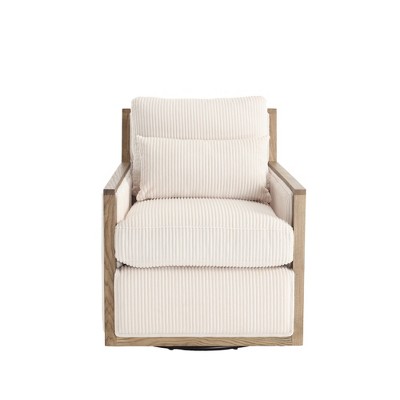 TIRAMISUBEST Beige Swivel Barrel Club Chair: A Comfy Accent Sofa for the Living Room, Perfect Arm Chair for Nurseries, Hotels, Bedrooms & Offices