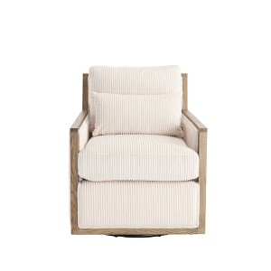 TIRAMISUBEST Beige Swivel Barrel Club Chair: A Comfy Accent Sofa for the Living Room, Perfect Arm Chair for Nurseries, Hotels, Bedrooms & Offices - 1 of 4