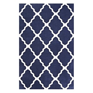 Modway Marja 5x8 Area Rug – Moroccan Trellis Pattern with Subtle Distressing, Soft Low Pile Rug in Cream and Beige - 1 of 4
