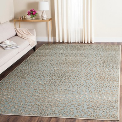 Stone Aqua Elegance 8' x 10' Wool-Viscose Blend Area Rug