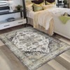 5x7 Washable Vintage Area Rug - Distressed Medallion Pattern, Non-Slip & Stain-Resistant for Living Room, Bedroom - Grey - 2 of 4