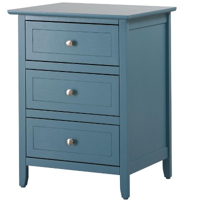NicBex 3 Drawer Nightstand End Table,Wood Side Table with Round Knob Handles for Bedroom,Living Room,Bedside