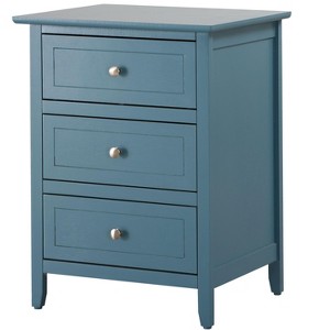 NicBex 3 Drawer Nightstand End Table,Wood Side Table with Round Knob Handles for Bedroom,Living Room,Bedside - 1 of 4