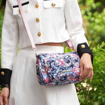 MKF Collection Rosalie Quilted Cotton Botanical Pattern Women’s Shoulder Bag by Mia K - Blue — фото 2