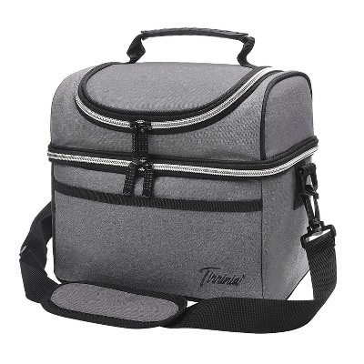 Tirrinia Dual Compartment Classic Molded Lunch Bags Cooler for Adults Kids, Insulated Leakproof Thermal Lunch Box Totes for Lunch Bento