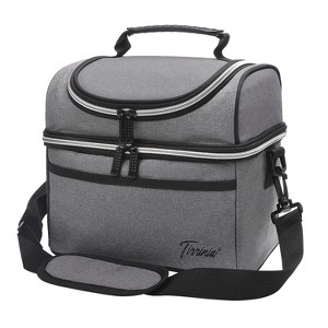 Tirrinia Dual Compartment Classic Molded Lunch Bags Cooler for Adults Kids, Insulated Leakproof Thermal Lunch Box Totes for Lunch Bento - 1 of 4