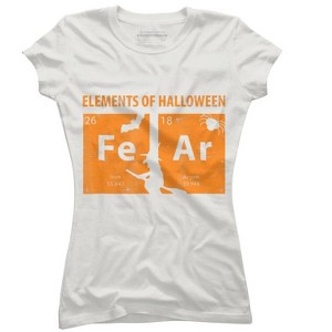 Junior's Design By Humans Elements Of Halloween Tee (FeAr) Periodically By Luckyst T-Shirt - 1 of 3