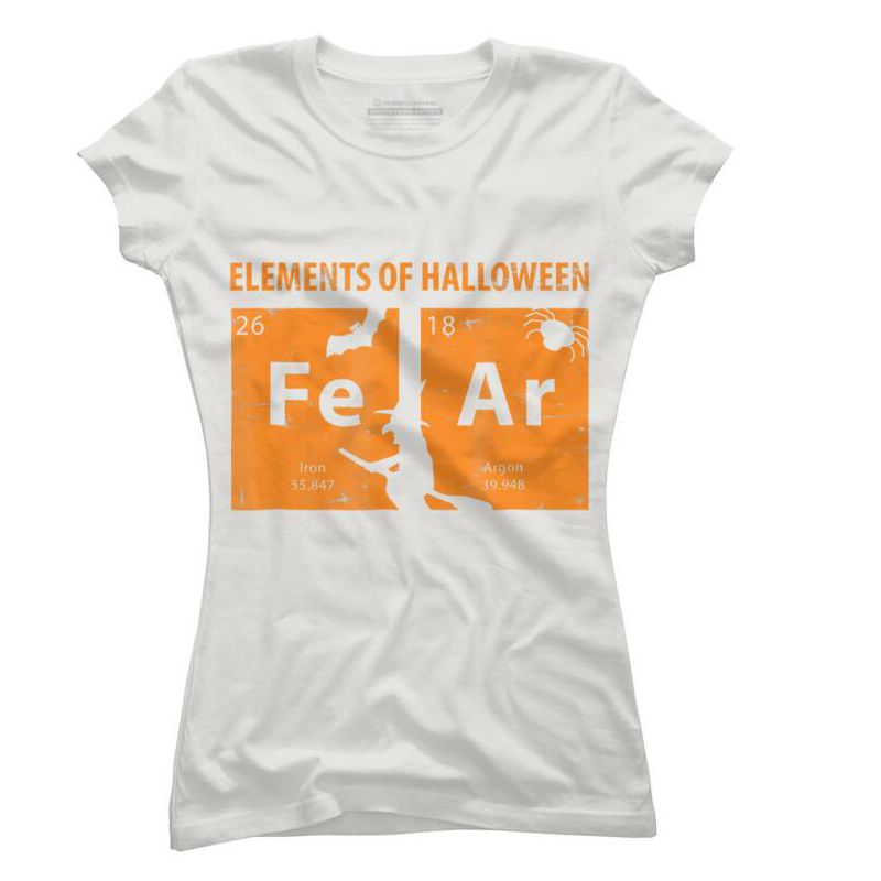 Junior's Design By Humans Elements Of Halloween Tee (FeAr) Periodically By Luckyst T-Shirt, 1 of 4