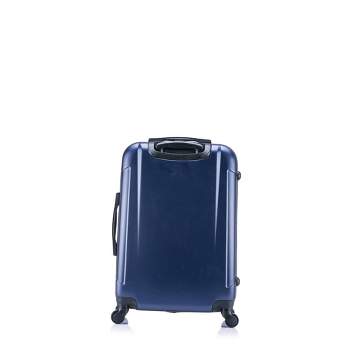 InUSA Pilot Lightweight Hardside Medium Checked Spinner Suitcase - Navy Blue