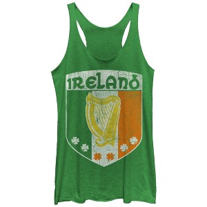Women's Lost Gods Ireland Harp Crest Racerback Tank Top - 1 of 3