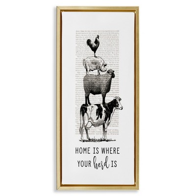 Stupell Industries Where Your Herd Family Animals, 11" x 25"