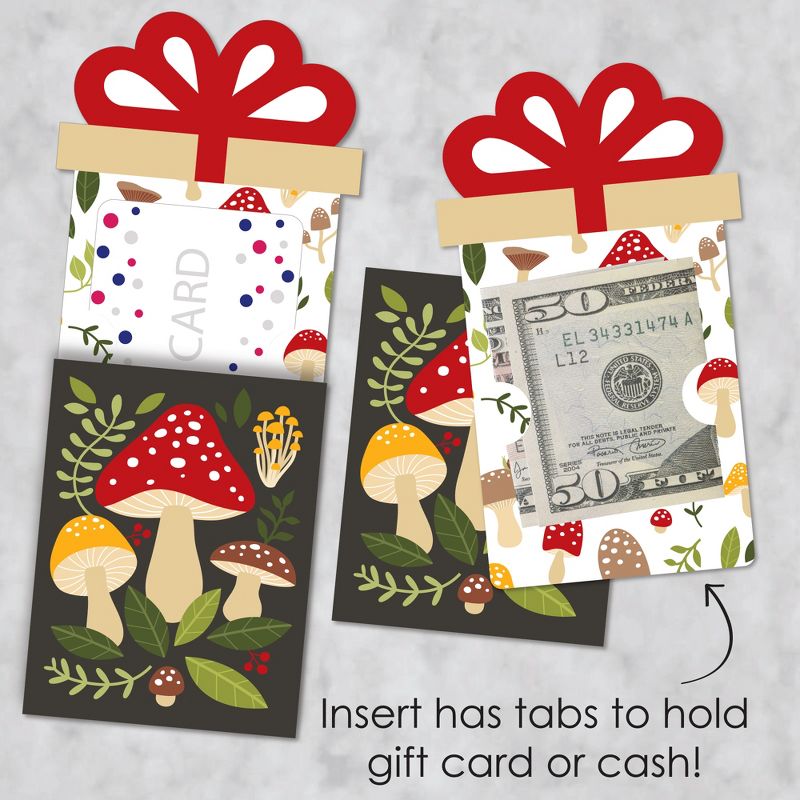 Big Dot of Happiness Wild Mushrooms - Red Toadstool Party Money and Gift Card Sleeves - Nifty Gifty Card Holders - Set of 8, 3 of 9