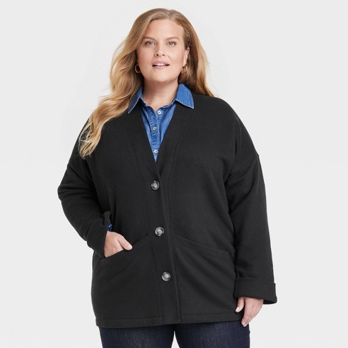 Women's Long Sleeve Fleece Jacket - Knox Rose™ Black 4X