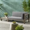 Christopher Knight Home Brava Outdoor Acacia Wood Right Arm Loveseat and Coffee Table Set with Cushion - 2 of 4