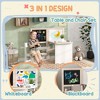 Lirago 3 in 1  Kids Table and Chairs Children Activity Table with Storage Blackboard Whiteboard Foldable Design Toddler Furniture Set for Ages -9 - 4 of 4