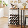 SUGIFT Freestanding Wine Rack with Tabletop and Glass Holder for Kitchen Bar, Rustic Brown - 2 of 4