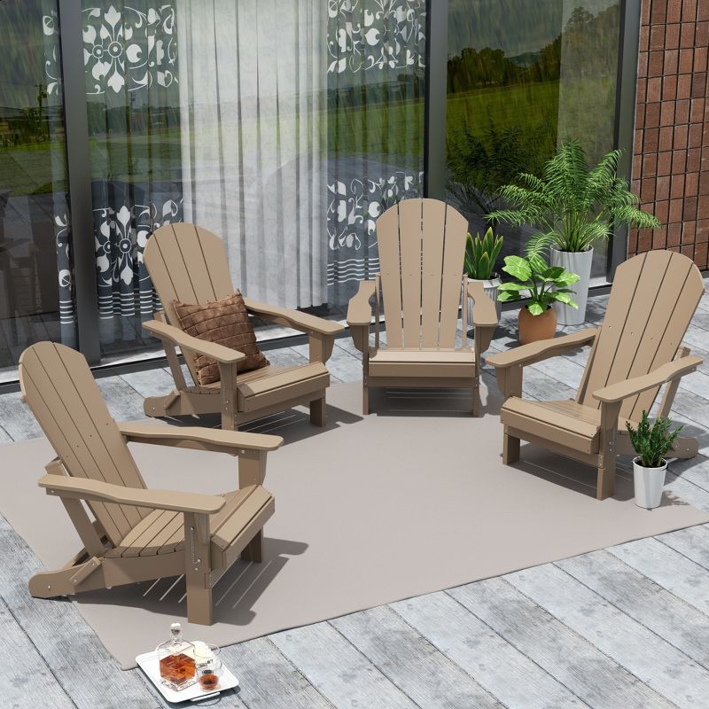 WestinTrends Malibu HDPE Outdoor Patio Folding Poly Adirondack Chair (Set of 4), 2 of 12
