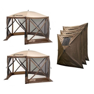 Clam Quick Set Escape Portable Outdoor Canopy (2 Pack) + Wind and Sun Panels