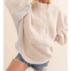 Women's faux-shearling Thermal Contrast Pullover - Blue B - 4 of 4
