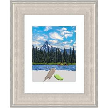 11"x14" Matted to 8"x10" Opening Size Cottage Wood Picture Frame Art White/Silver - Amanti Art