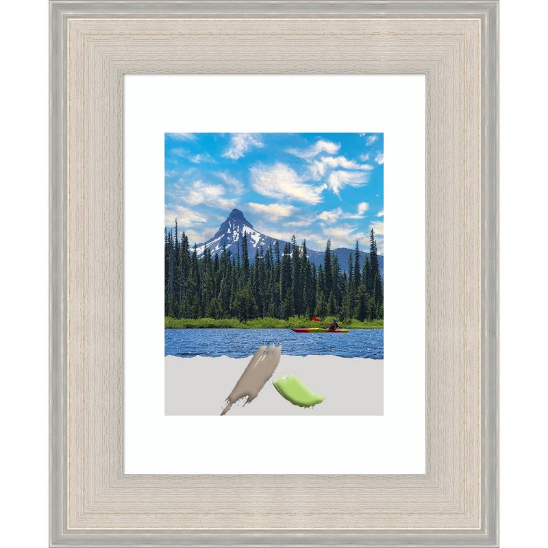 11&#34;x14&#34; Matted to 8&#34;x10&#34; Opening Size Cottage Wood Picture Frame Art White/Silver - Amanti Art, 1 of 11