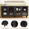63" Farmhouse TV Stand for 70 Inch TV, Sideboard Buffet Cabinet with Glass Doors & Adjustable Shelves for Living Room-3irtyhousy - 2 of 4
