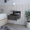 GlasFlength Nightstands Wall Mounted Bedside Table Storage Nightstand Floating Nightstand with Drawer for Room, Gray, 13.2"*14.01"*11.61" - 3 of 4
