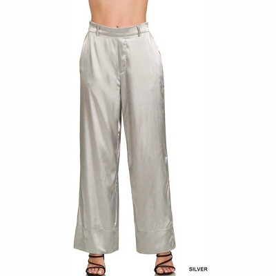 Women's Wo's Wide-leg Satin Pants - ZENANA L : Target