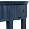 Okak 51.1IN Vintage Console Table with Pine Veneer, Entryway Table with 3 Drawers and Four Legs, Hallway Table for Living Room, Foyer, Blue - 3 of 4