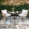 23.2" Round Cast Aluminum Bistro Table - Vintage Weave Design Outdoor Side Table for Patio, Garden & Poolside - 2 of 4