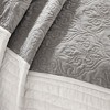 Sapphtopaz 7 Piece Bedding Quilt Set Solid Color Border Medallion Pattern Quilting Reversible Quilt Set with Throw Pillow - 4 of 4