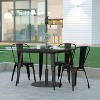 Emma and Oliver Indoor/Outdoor Dining Table with Umbrella Hole, 36" Square All Weather Poly Resin Top and Steel Base - 2 of 4