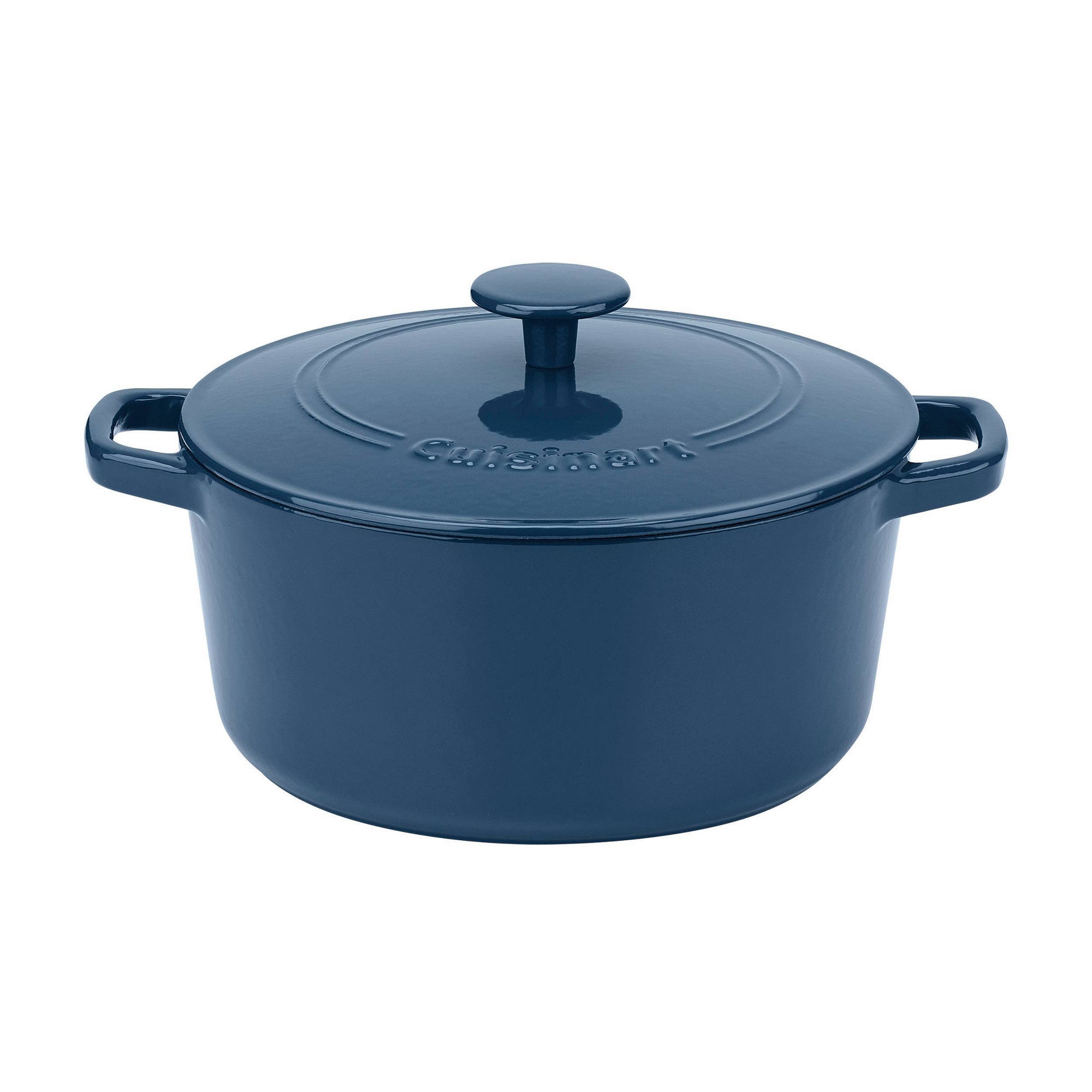 Cuisinart Chef's Classic 5qt Blue Enameled Cast Iron Round Casserole with Cover - CI650-25BG: Dishwasher & Broiler-Safe