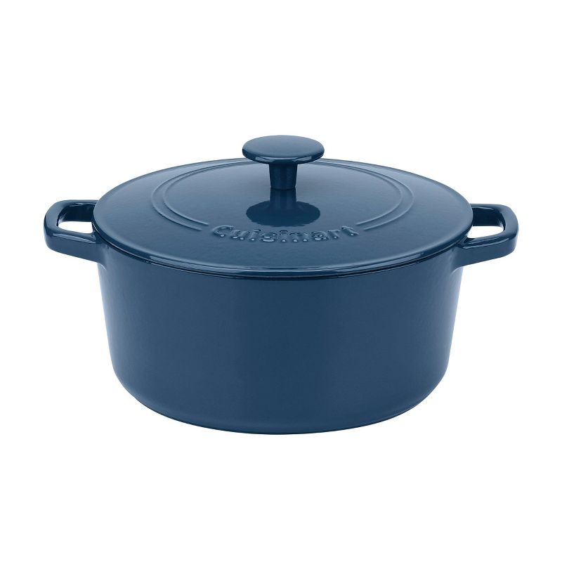 Cuisinart Chef&#39;s Classic 5qt Blue Enameled Cast Iron Round Casserole with Cover - CI650-25BG, 1 of 6
